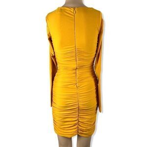 Tiger Mist. tully Ruched Mustard dress